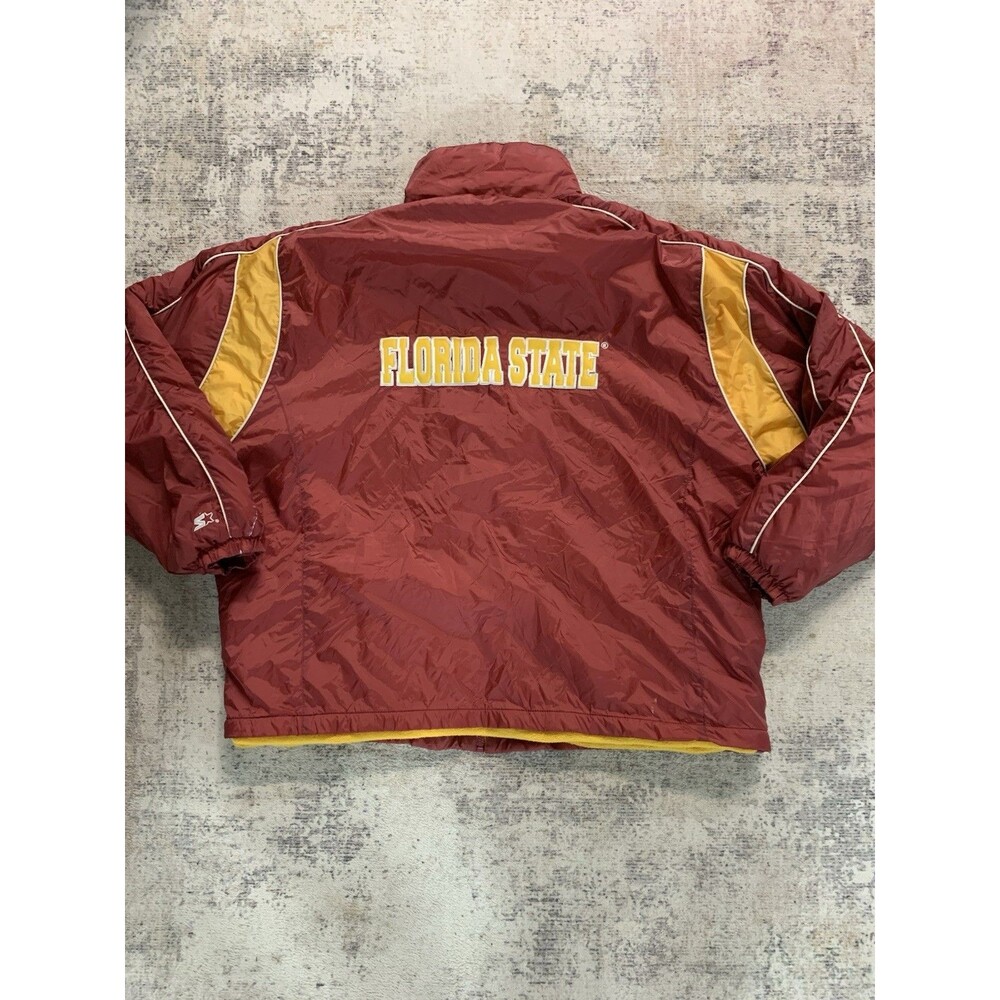 Vintage Florida State Seminoles Satin Starter Bomber 2XL Jacket With fleece
